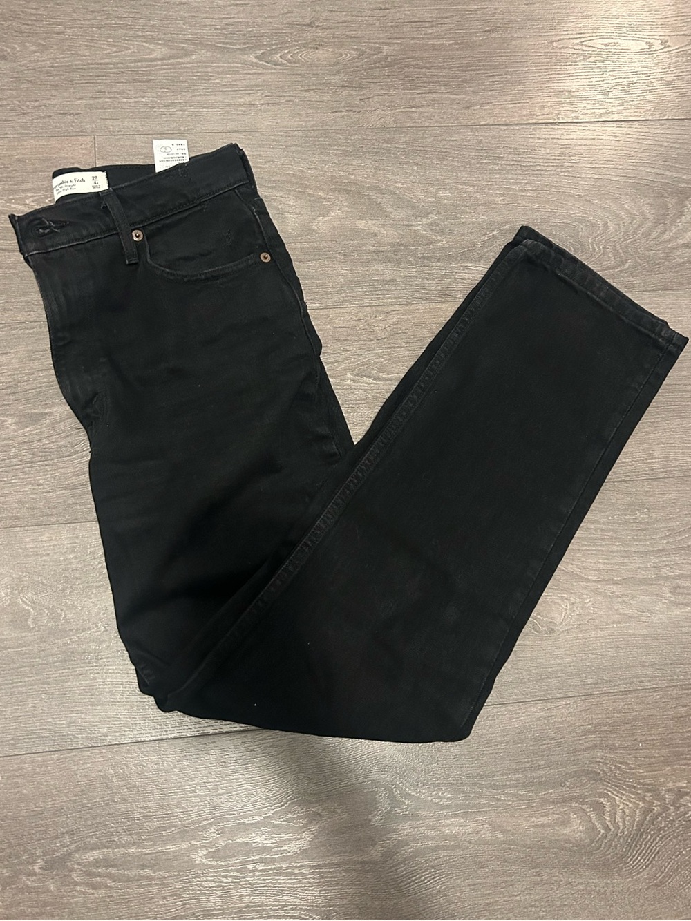 Black Straight High Rise Abercrombie Jeans